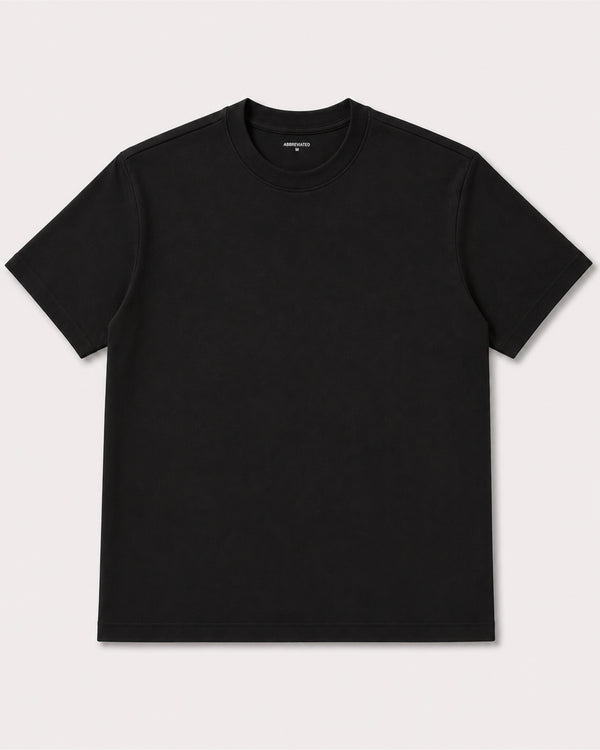 Black Cropped Standard T-Shirt For Shorter Men