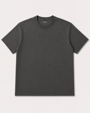 Dark Grey Cropped Standard T-Shirt For Shorter Men