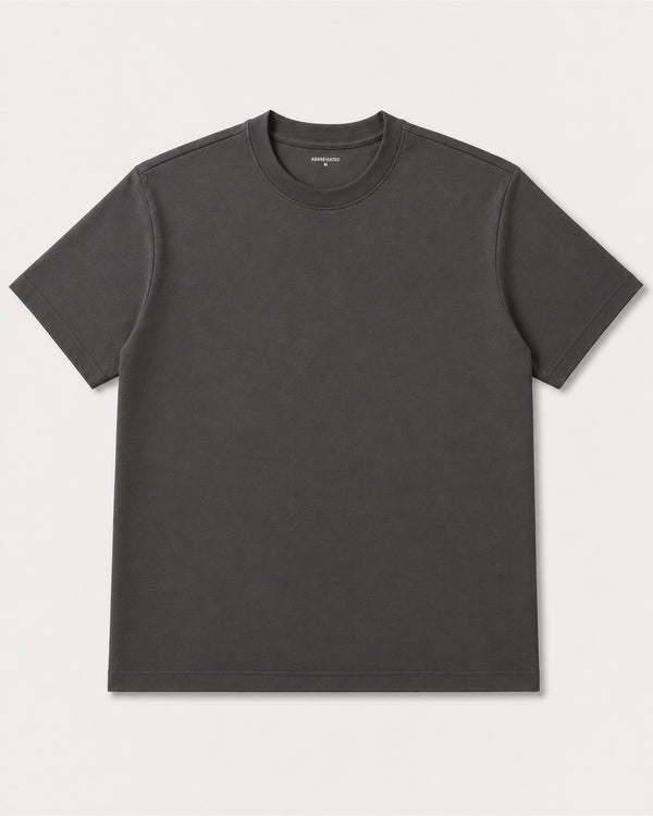 Dark Grey Cropped Standard T-Shirt For Shorter Men