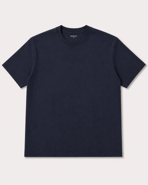 Navy Cropped Standard T-Shirt For Shorter Men