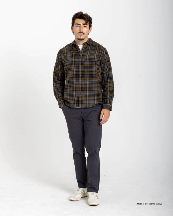 Slim chino for shorter man in charcoal 