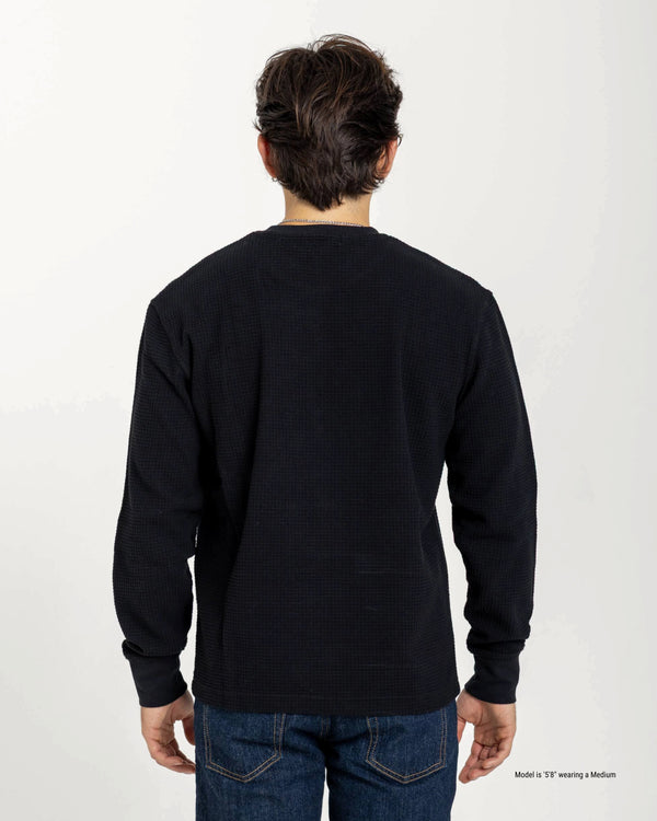 Waffle Tee For Short Men Back Black