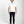 Load image into Gallery viewer, Shorter guy wearing a white t-shirt and black jeans on a white background
