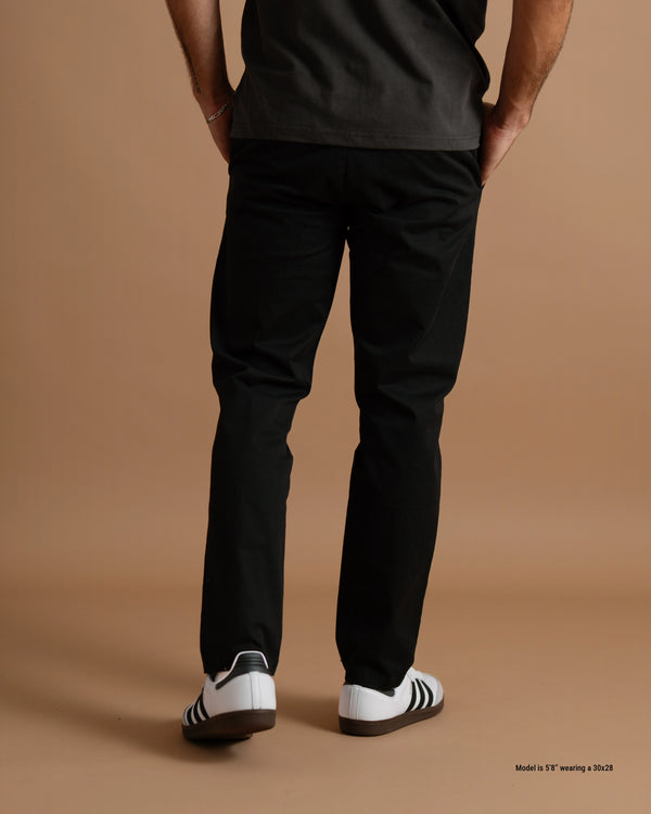 Back Silhouette of slim chinos for shorter men