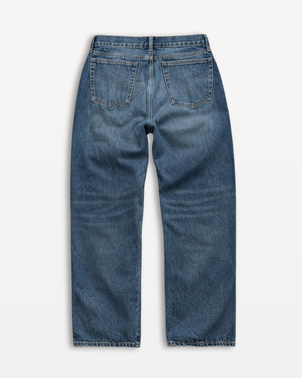 Blue jeans on a white background