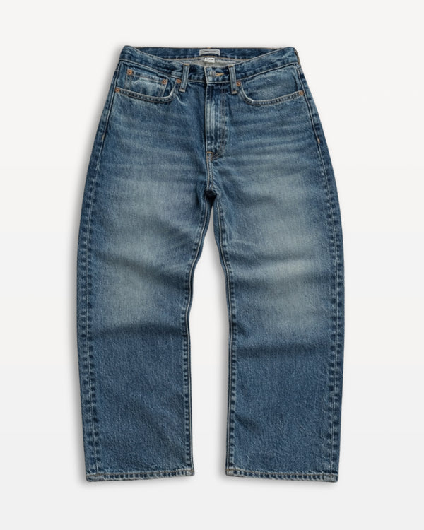 Blue jeans on a white background