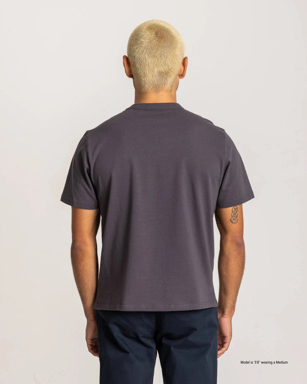 dark grey t-shirt for short men back