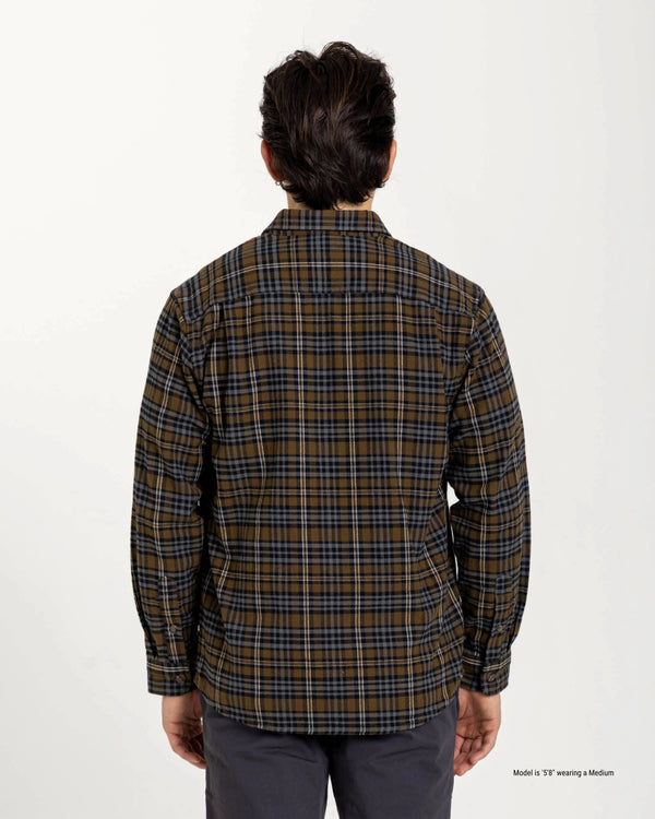 Short Male Person wearing a plaid shirt on a white background