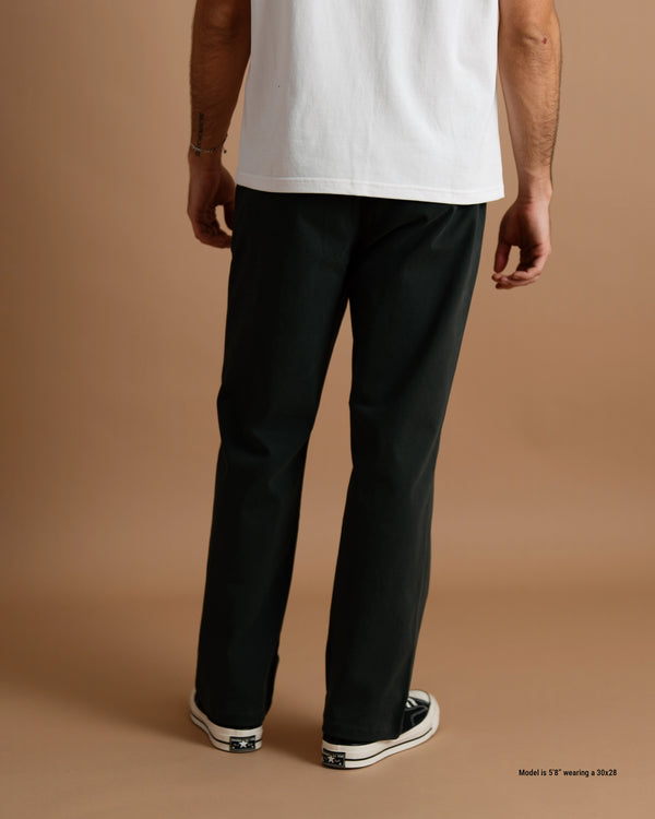 Silhouette of loose chinos made for shorter men