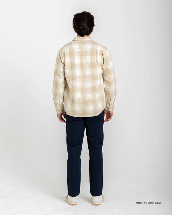 navy slim chinos for short men back