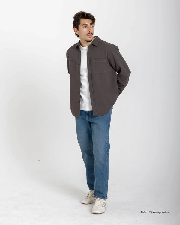 overshirt for short men in shadow