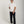 Load image into Gallery viewer, Short Man wearing a white t-shirt and black pants on a plain background

