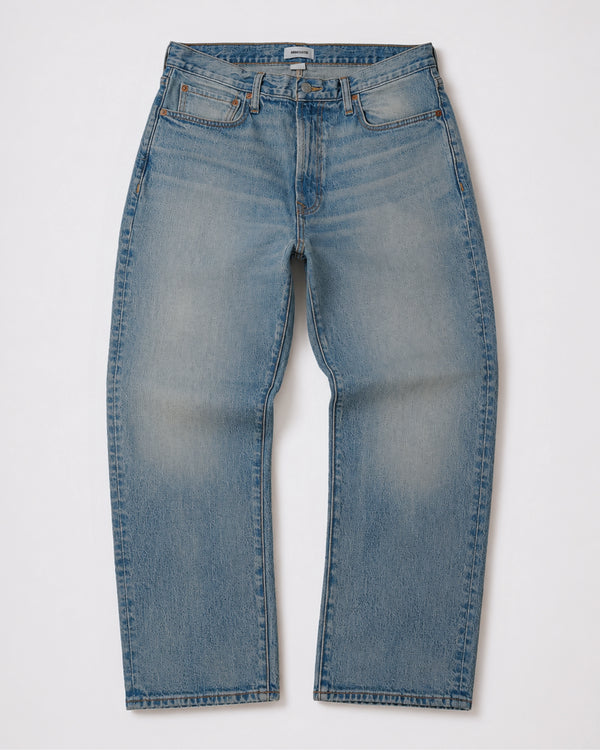 blue jeans for short men on white backgroun
