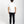Load image into Gallery viewer, Short Person wearing a white t-shirt and black jeans on a white background
