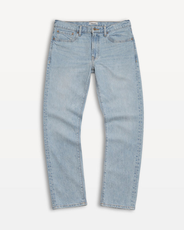 Light blue jeans on a white background