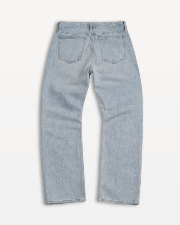 Light blue jeans on a white background