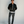 Load image into Gallery viewer, 5'8" man wearing charcoal straight menswear trousers in a 30x28 with a black bomber jacket and penny loafers
