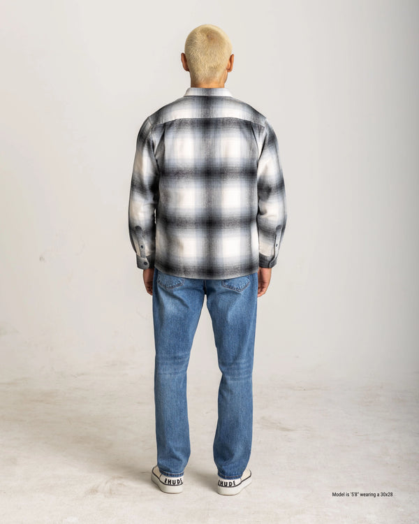 straight fit jeans for short men dark medium wash back