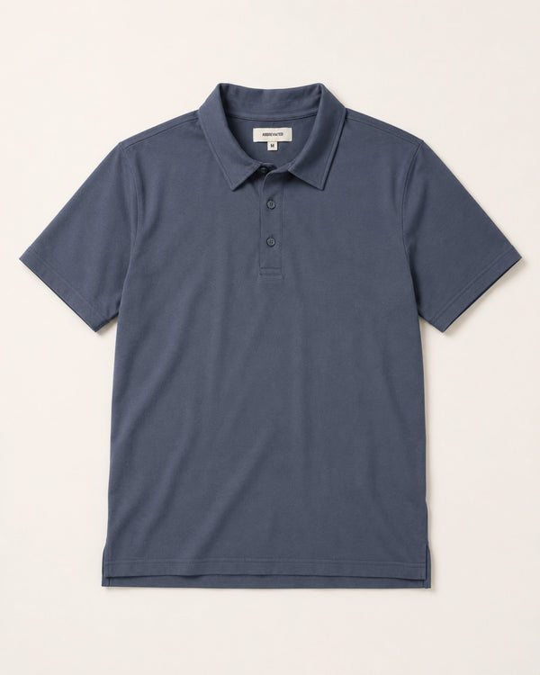 blue polo shirt for shorter men